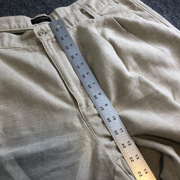 Dockers Pants Mens 40x30 Khaki Vintage No Wrinkle Linen Blend Pleated High Waist - Picture 8 of 14